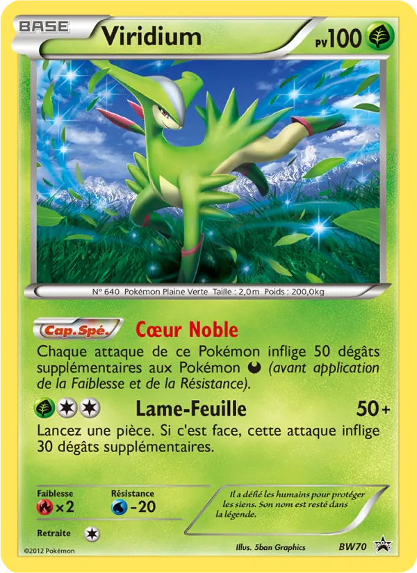 Carte Pokémon Viridium de l'extension Promo BW