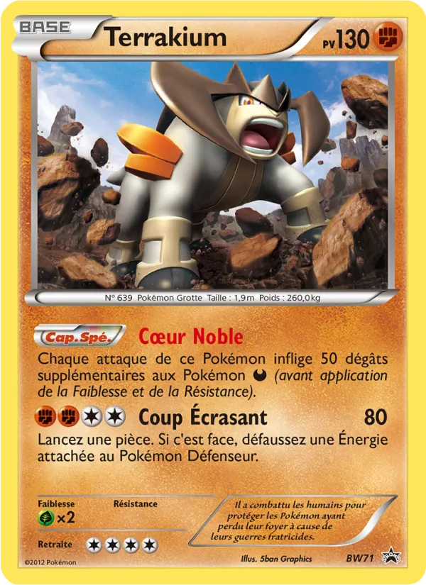 Carte Pokémon Terrakium de l'extension Promo BW