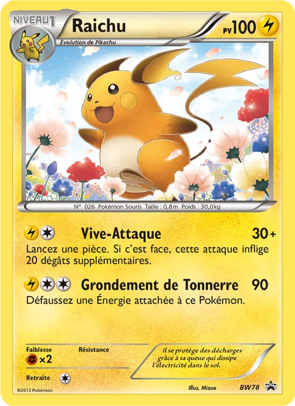 Carte Pokémon Raichu de l'extension Promo BW