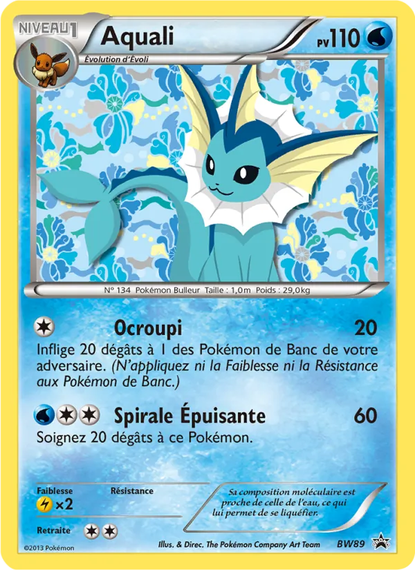 Carte Pokémon Aquali de l'extension Promo BW