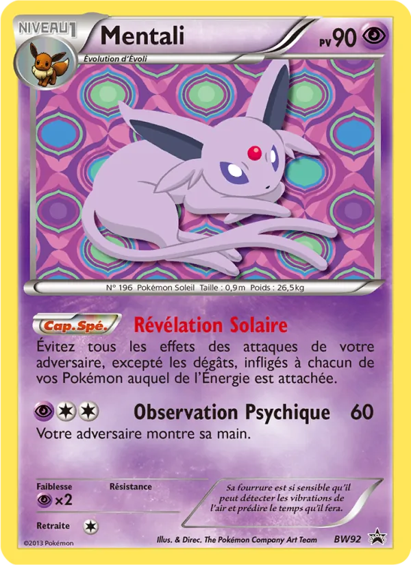 Carte Pokémon Mentali de l'extension Promo BW