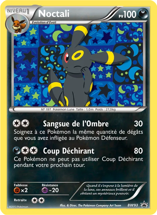 Carte Pokémon Noctali de l'extension Promo BW