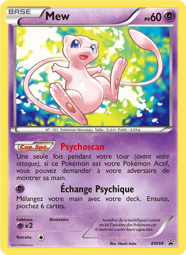 Carte Pokémon Mew de l'extension Promo BW