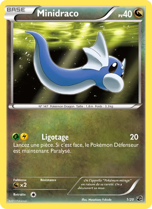 Carte Pokémon Minidraco de l'extension Coffre des Dragons