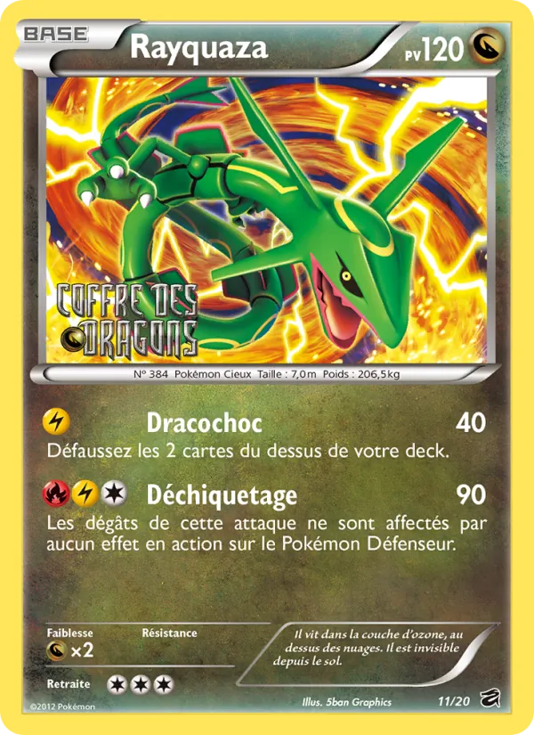 Carte Pokémon Rayquaza de l'extension Coffre des Dragons