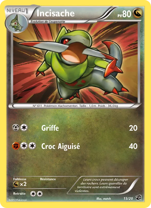 Carte Pokémon Incisache de l'extension Coffre des Dragons