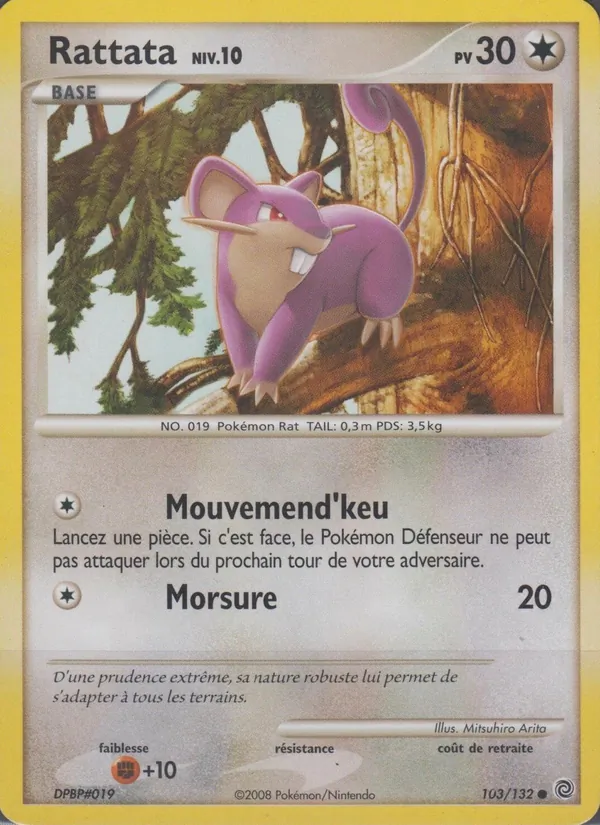 Carte Pokémon Rattata de l'extension Merveilles Secrètes