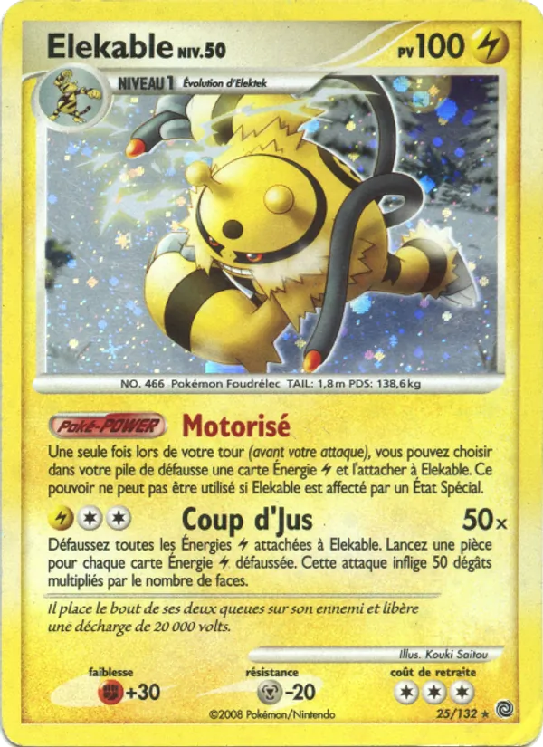 Carte Pokémon Élekable de l'extension Merveilles Secrètes