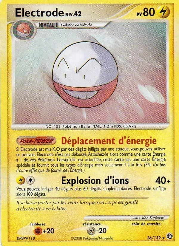 Carte Pokémon Électrode de l'extension Merveilles Secrètes