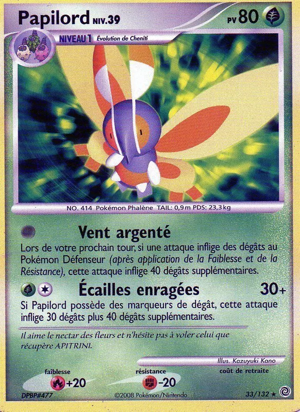 Carte Pokémon Papilord de l'extension Merveilles Secrètes