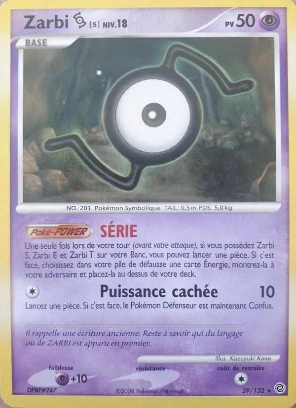 Carte Pokémon Zarbi S de l'extension Merveilles Secrètes