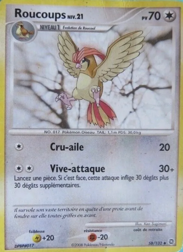 Carte Pokémon Roucoups de l'extension Merveilles Secrètes