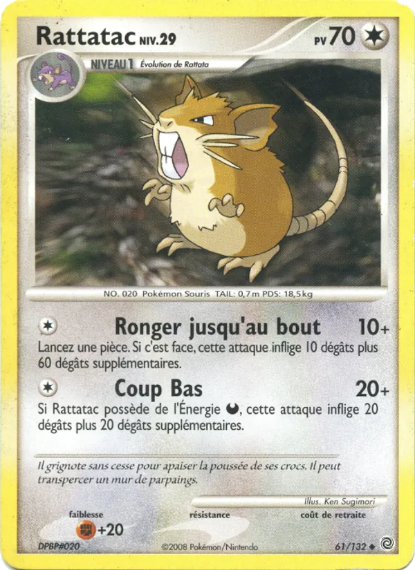Carte Pokémon Rattatac de l'extension Merveilles Secrètes