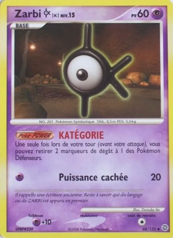 Carte Pokémon Zarbi K de l'extension Merveilles Secrètes