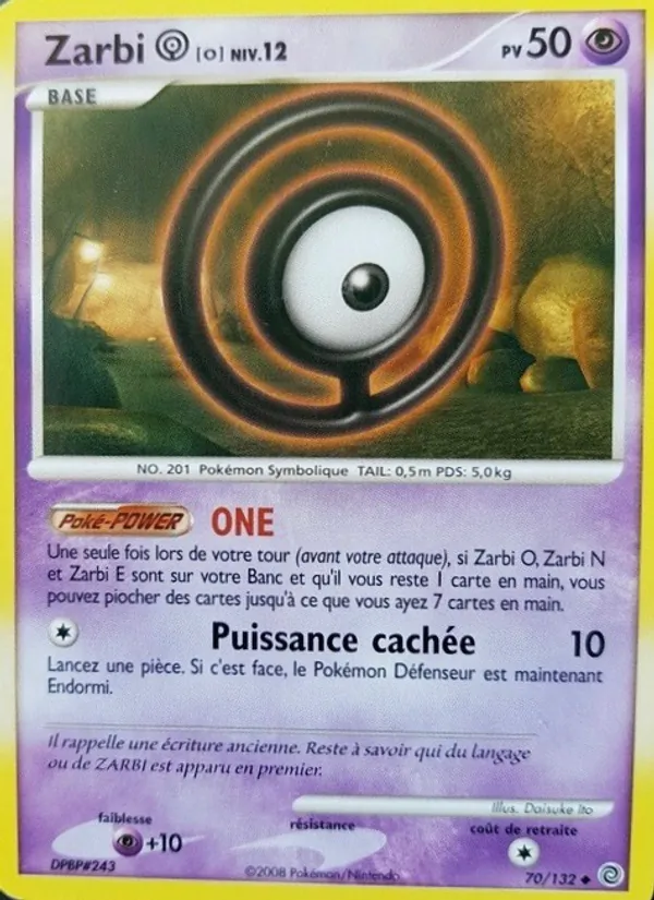 Carte Pokémon Zarbi O de l'extension Merveilles Secrètes
