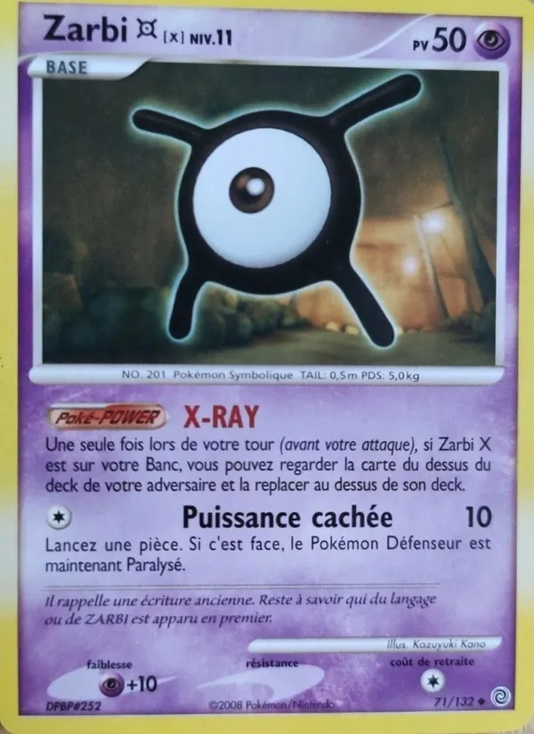 Carte Pokémon Zarbi X de l'extension Merveilles Secrètes