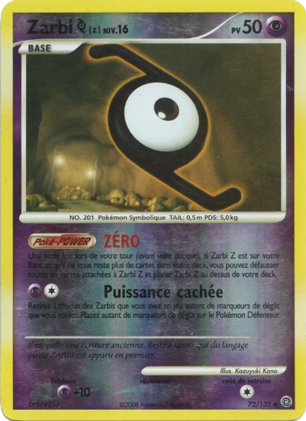 Carte Pokémon Zarbi Z de l'extension Merveilles Secrètes