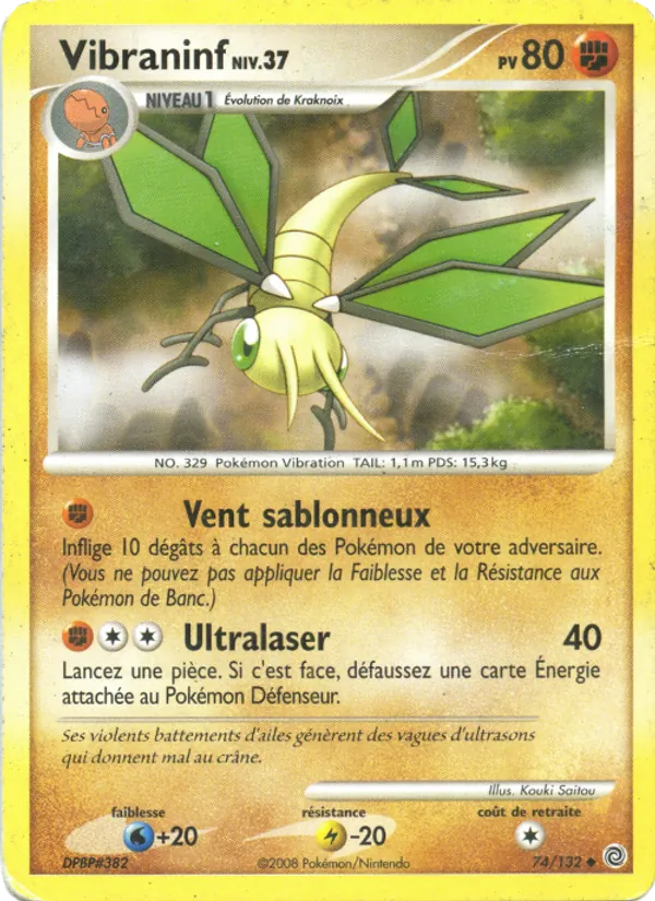 Carte Pokémon Vibraninf de l'extension Merveilles Secrètes