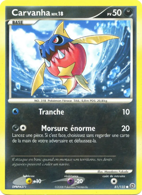 Carte Pokémon Carvanha de l'extension Merveilles Secrètes