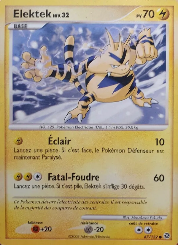 Carte Pokémon Elektek de l'extension Merveilles Secrètes