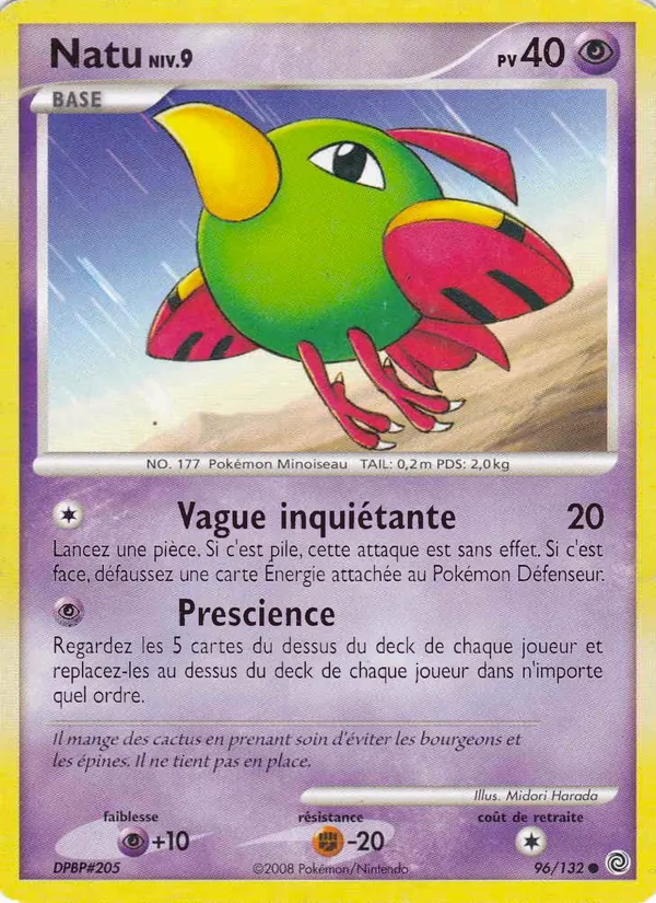 Carte Pokémon Natu de l'extension Merveilles Secrètes