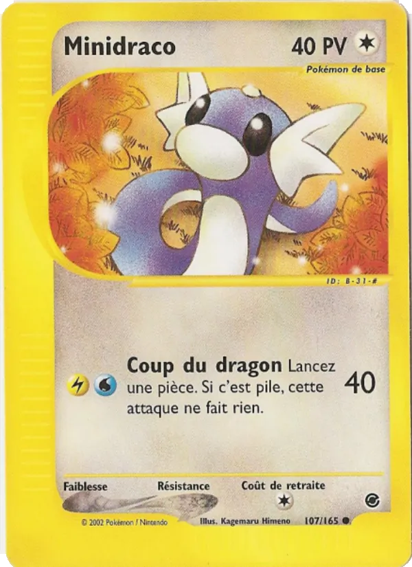 Carte Pokémon Minidraco de l'extension Expedition