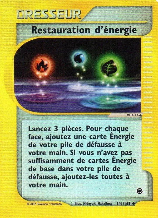 Carte Pokémon Restauration d'énergie de l'extension Expedition