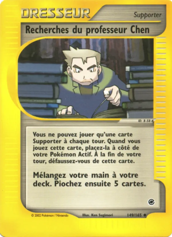 Carte Pokémon Recherches du professeur Chen de l'extension Expedition