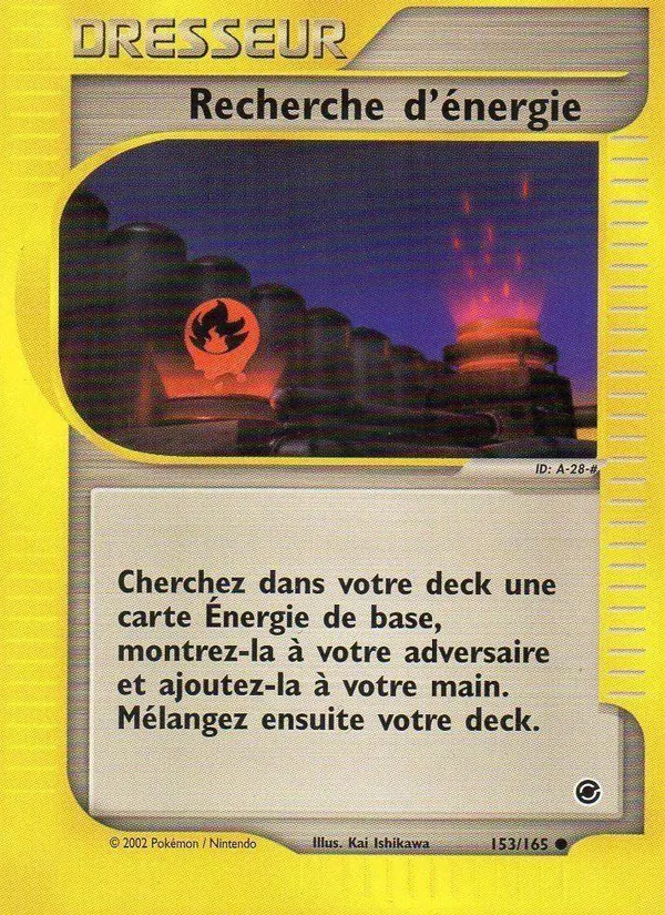 Carte Pokémon Recherche d'énergie de l'extension Expedition