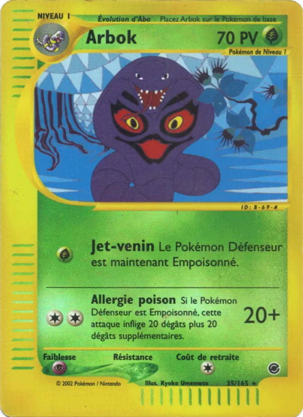 Carte Pokémon Arbok de l'extension Expedition