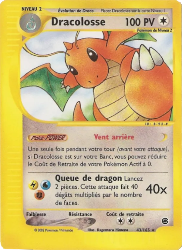 Carte Pokémon Dracolosse de l'extension Expedition