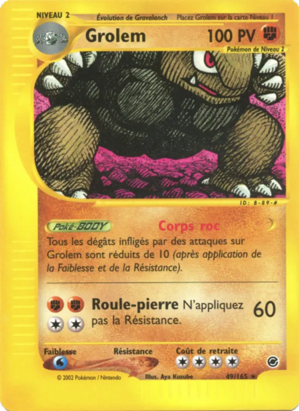 Carte Pokémon Grolem de l'extension Expedition