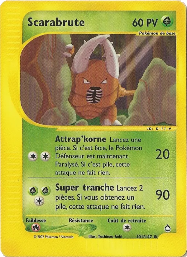 Carte Pokémon Scarabrute de l'extension Aquapolis