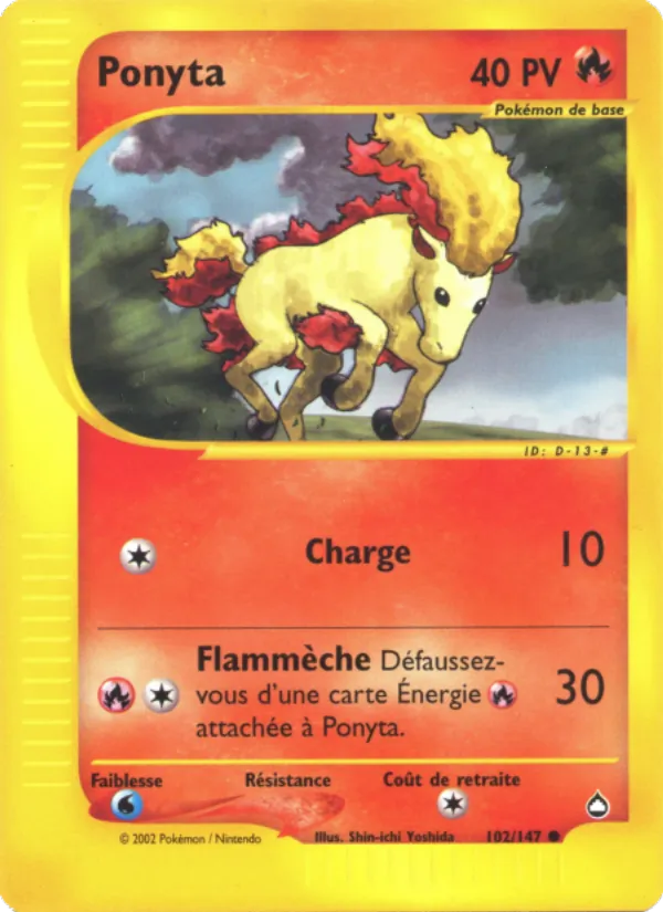Carte Pokémon Ponyta de l'extension Aquapolis