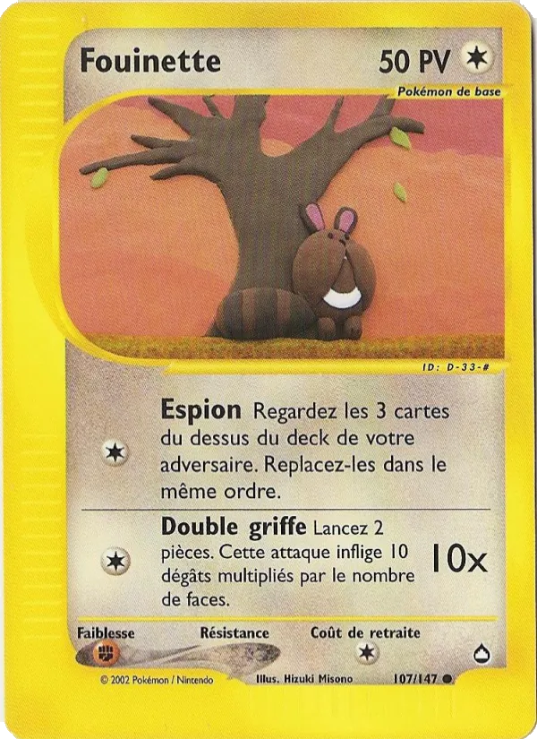 Carte Pokémon Fouinette de l'extension Aquapolis