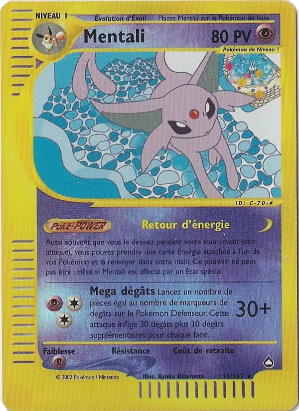Carte Pokémon Mentali de l'extension Aquapolis