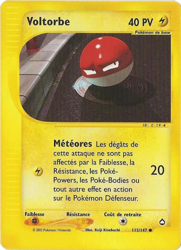 Carte Pokémon Voltorbe de l'extension Aquapolis