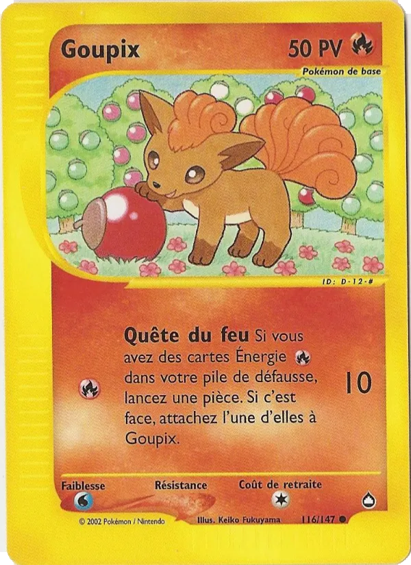 Carte Pokémon Goupix de l'extension Aquapolis