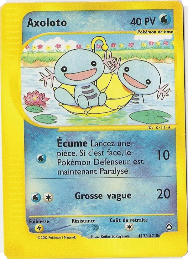 Carte Pokémon Axoloto de l'extension Aquapolis