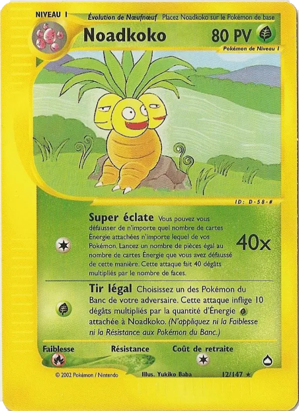 Carte Pokémon Noadkoko de l'extension Aquapolis