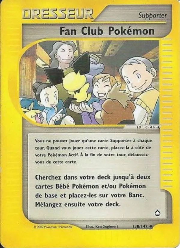 Carte Pokémon Fan Club Pokémon de l'extension Aquapolis