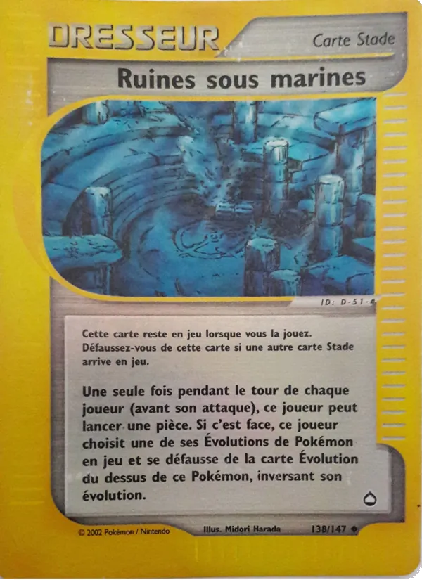 Carte Pokémon Ruines sous marines de l'extension Aquapolis