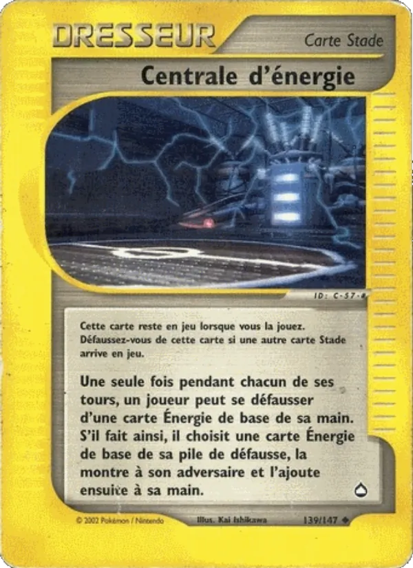 Carte Pokémon Centrale d'énergie de l'extension Aquapolis