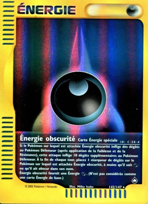 Carte Pokémon Énergie obscurité de l'extension Aquapolis