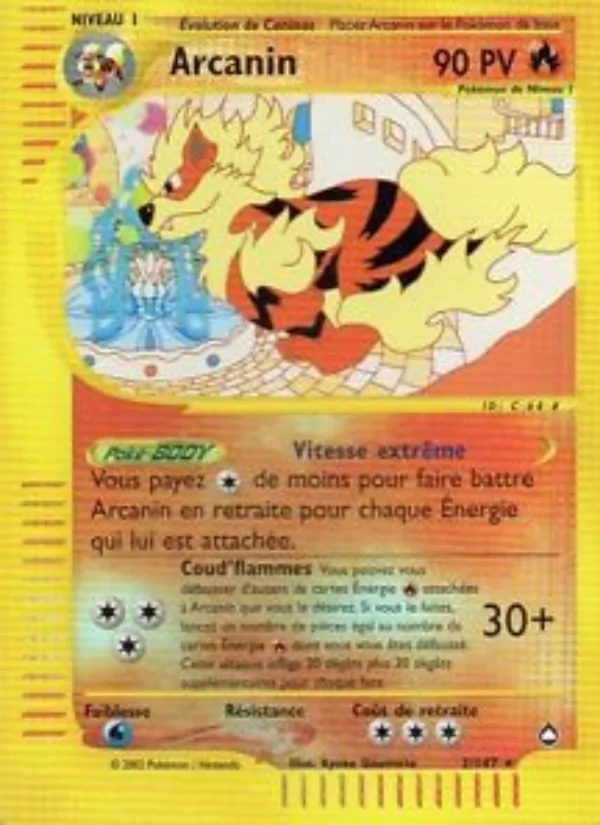 Carte Pokémon Arcanin de l'extension Aquapolis