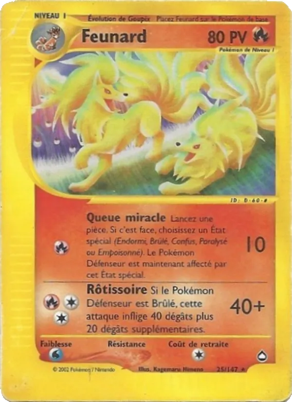 Carte Pokémon Feunard de l'extension Aquapolis