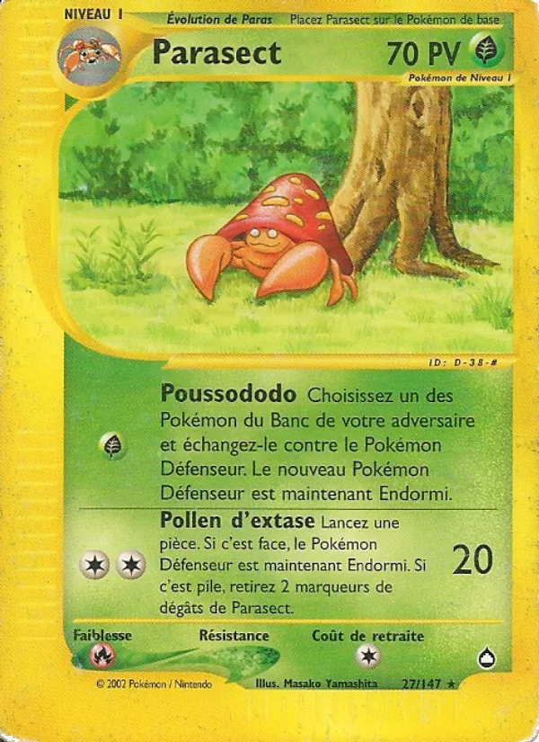 Carte Pokémon Parasect de l'extension Aquapolis