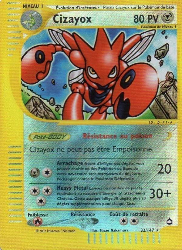Carte Pokémon Cizayox de l'extension Aquapolis