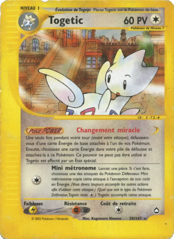 Carte Pokémon Togetic de l'extension Aquapolis