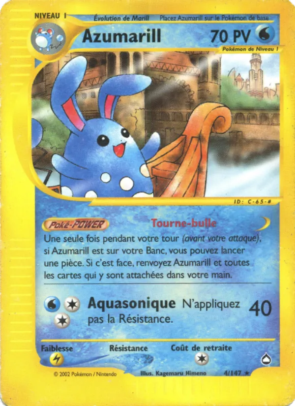 Carte Pokémon Azumarill de l'extension Aquapolis